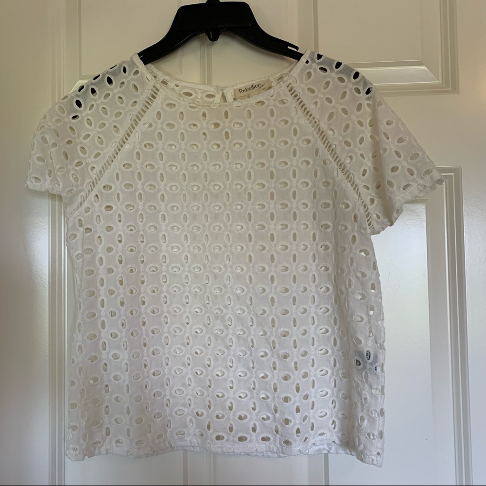 Rebellion Always White Cutout Shirt